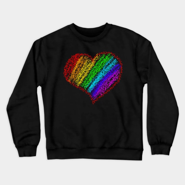 Rainbow heart Crewneck Sweatshirt by MelanieJeyakkumar